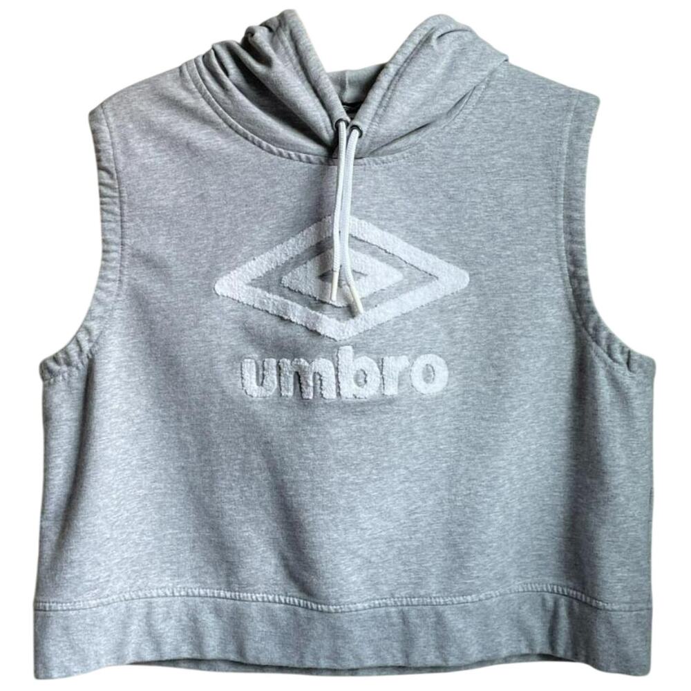 Umbro Urban Outfitters Gray Sleeveless Crop Hoodie Sweatshirt Size XXL